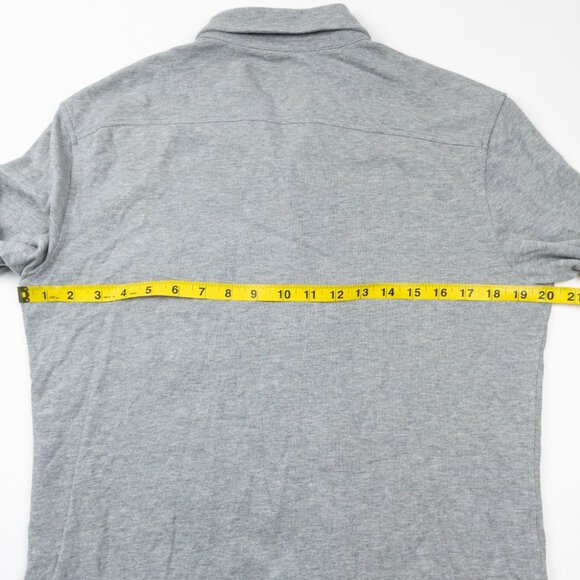 Faherty Thompson Pique Button Down Shirt Men's Small Gray Long Sleeve MXF2207 - Picture 12 of 13